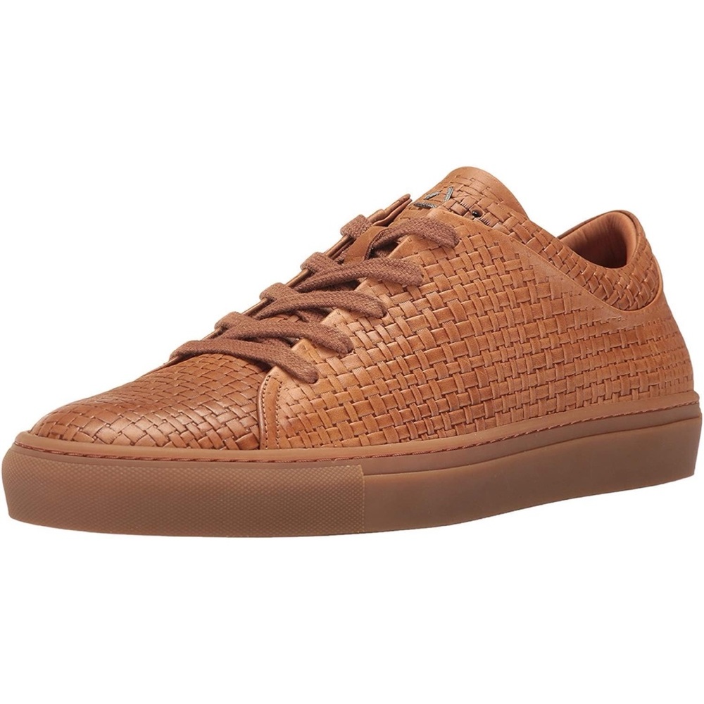 🛍️Aquatalia Alaric Basketweave Woven Leather Lace Up Sneakers Weatherproof Sole